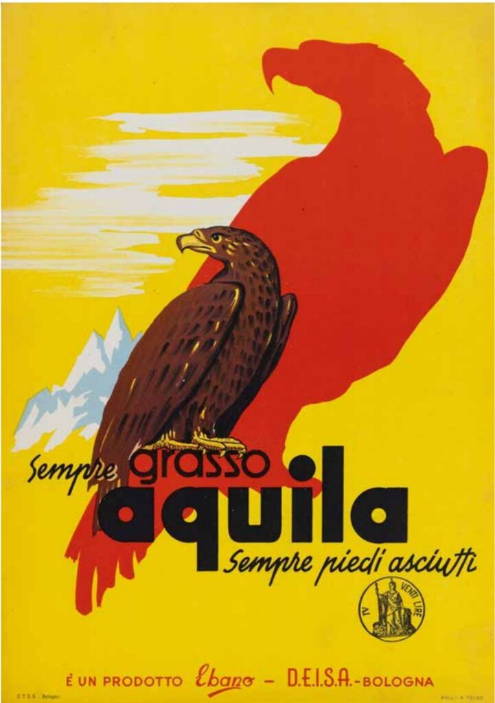 Aquila, 1950 ca., stampa su cartone 33 x 24 cm, Museo Ebano (p. 138)
