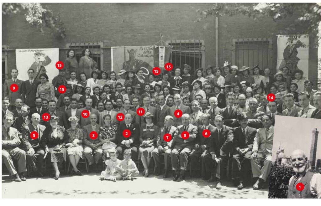 Lo staff della ditta Ernesto Jori con il nuovo proprietario Paolo Rossi, via Saliceto 18, 1939 (p. 17, fig. 10)