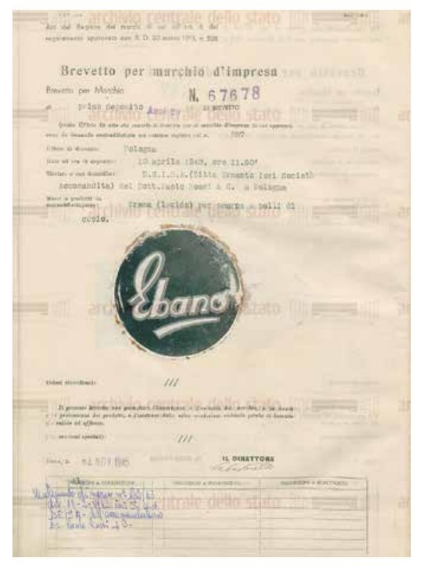 Il marchio Ebano ridepositato nel 1943 (p. 21, fig. 18)